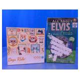 (2) "Elvis" and "Dogs Rule!" Jigsaw Puzzles