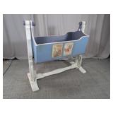 Hand Painted Wood Baby Cradle Crib