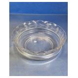 Vintage Etched Scalloped Glass Serving Bowl