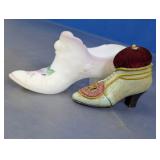 Decorative Shoe Figurine and Pin Cushion Lot