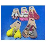 (5)Pairs Chic Assorted Teardrop Dangle Earrings
