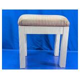 Plaid Upholstered Stool