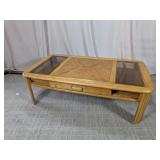 Coffee Table w/ Drawer & Glass Insets