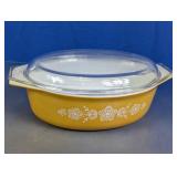 Vintage Pyrex Butterfly Gold Oval Casserole