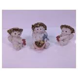 Set of 3 Cherub Figurines with Heart Elements