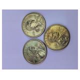 (3)2000-P Sacagawea Dollar Coins Trio