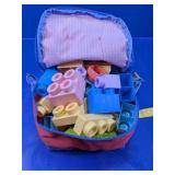 Toy Backpack w/ Assorted Plastic Building Blocks