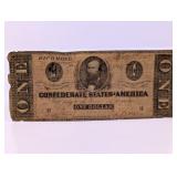 1864 Confederate One Dollar Note