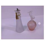 Frosted Glass Perfume Bottle and Oil Lamp Set