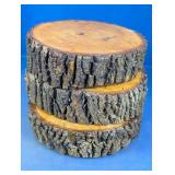 (3)Rustic Wood Round Slices Trio