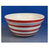 Red Striped Ceramic Mixing Bowl
