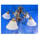 5-Light Metal Chandelier w/ Glass Shades