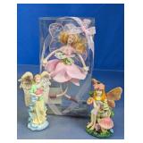 (3)Whimsical Fairy & Angel Figurine Set