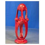 Modern Red Abstract Unity Sculpture