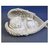 Sleeping Puppy in Angel Wings Memorial Figurine