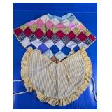 Patchwork Quilted Apron With Ruffle Trim