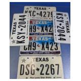 (6)Authentic Texas License Plates Lot