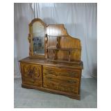 Wood Dresser w/ Mirror Hutch Top
