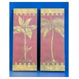 (2) Tropical Palm Tree Canvas Wall Art