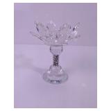 Elegant Crystal Lotus Pedestal Candle Holder