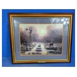 Framed "Windmill Watchers" Art by Dennis Schmidt