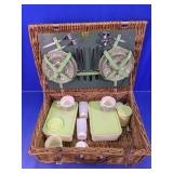 Brexton Wicker Picnic Basket Set w/ Tableware