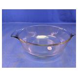 Round Clear Glass Serving Bowl with Handles
