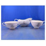 Floral Pattern White Glass Tableware Set