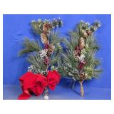Artificial Pine Berry Picks w/ Pinecones Set