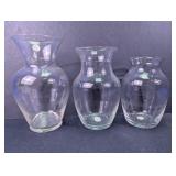 Clear Glass Vases Flared Rim