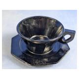 Black Cup and Saucer Set