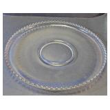 Beaded Edge Glass Cake Plate
