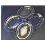 Beaded Edge Glass Relish Plates