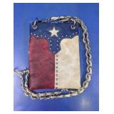 Western Texas Flag Crossbody Bag w/Chain Strap