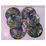 (6)Safari Jungle Print Melamine Dinner Plate Set