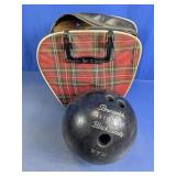 Vintage Bowling Ball and Carrying Bag Set