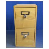 Mini Wood 2-Drawer Desktop Cabinet