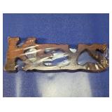 Wood Wall Key Holder Rack w/ Hardware