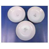 (11) Vintage Floral Pattern White Glass Bowls