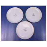 Vintage Floral Pattern White Glass Plates