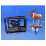 Moose Metal Holder & Wall Hook Set