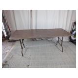 Vintage Faux Wood Folding Utility Table
