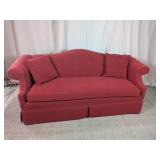 Red Slipcovered Sofa Couch