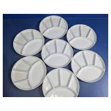 White Sectioned Ceramic Plates