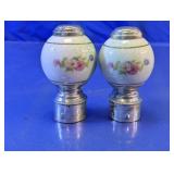 (2)Vintage Floral Ceramic Curtain Rod Finials Lot