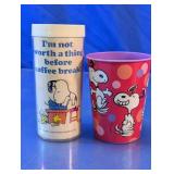 (2)Vintage Snoopy & Peanuts Cup & Tumbler Duo