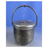 Vintage Metal Ice Bucket with Glass Liner