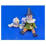 (2)Scarecrow Doll & Caterpillar Figurine Set