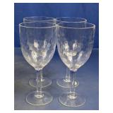 Clear Hammered Glass Goblets Set