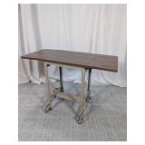 Vintage Rolling Drop-Leaf Utility Typing Table